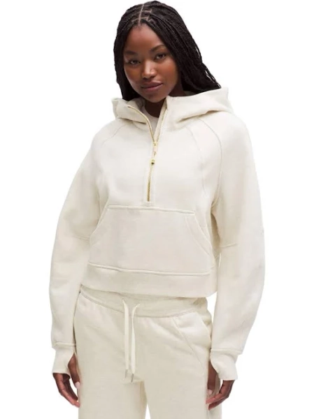 Lululemon Scuba Oversized Half-zip Women Hoodie - Heathered Bone/gold