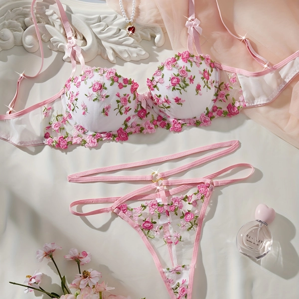 Embroidery, Mould Cup Style - Women'S Lingerie Set