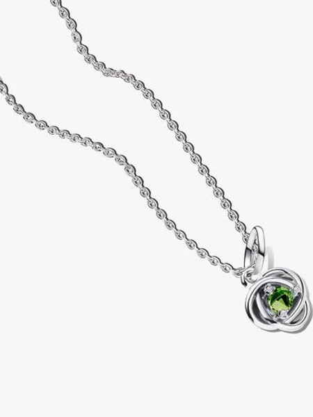 August Braided Birthstone Dangle Necklace Set | Sterling silver | Pandora UK