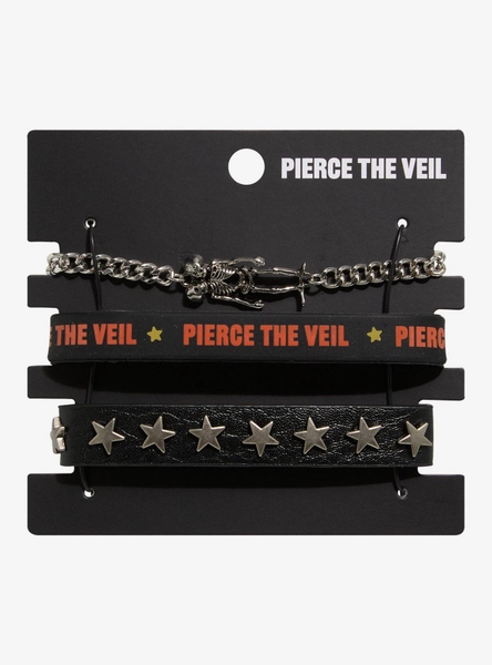 Pierce The Veil Skeleton Star Bracelet Set