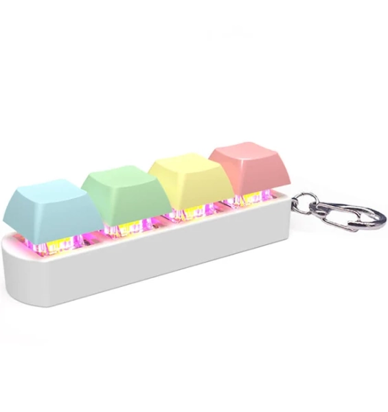 Keyboard Fidget Toy with LED Light, Keychain Fidget Stress Relief Sensory Toy for Adults, Keyboard Fidget Toy for Men Women Relieving Stress, Keyboard