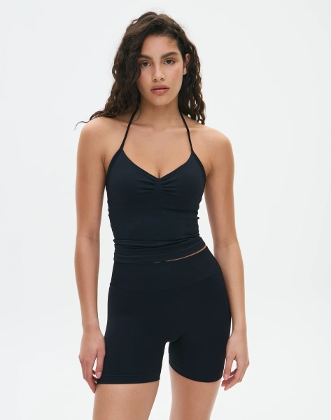 Active Seamless Ruched Halter Top