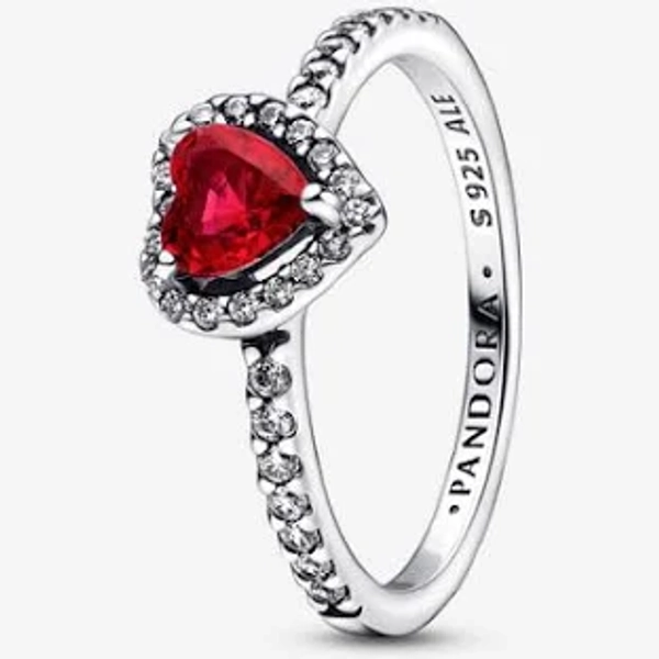 Pandora Elevated Red Heart Ring