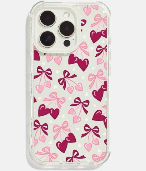 Heart Bow Cherries Shock iPhone Case - iPhone 16 Case