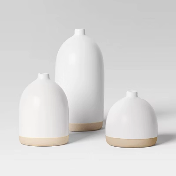 3pc Vase Set Ceramic White - Room Essentials™