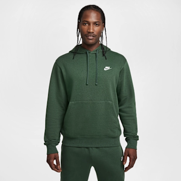 Nike Sportswear Club Fleece Pullover Hoodie - Fir/Fir/White - Size S