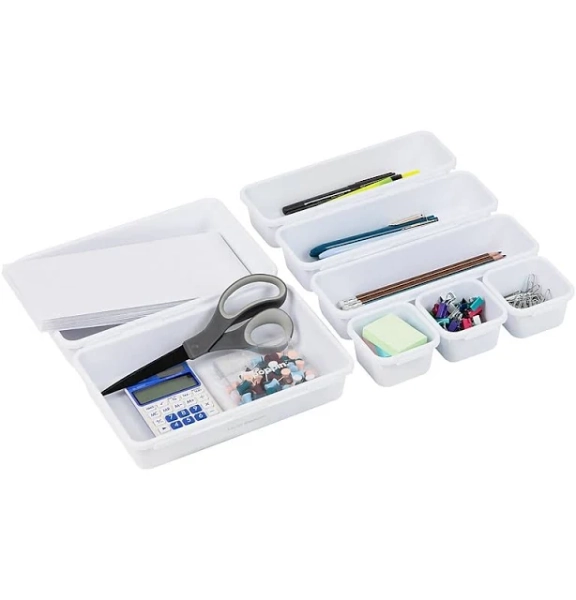 Mind Reader 8 Piece Interlocking Multi Purpose Storage Compartment Organizer