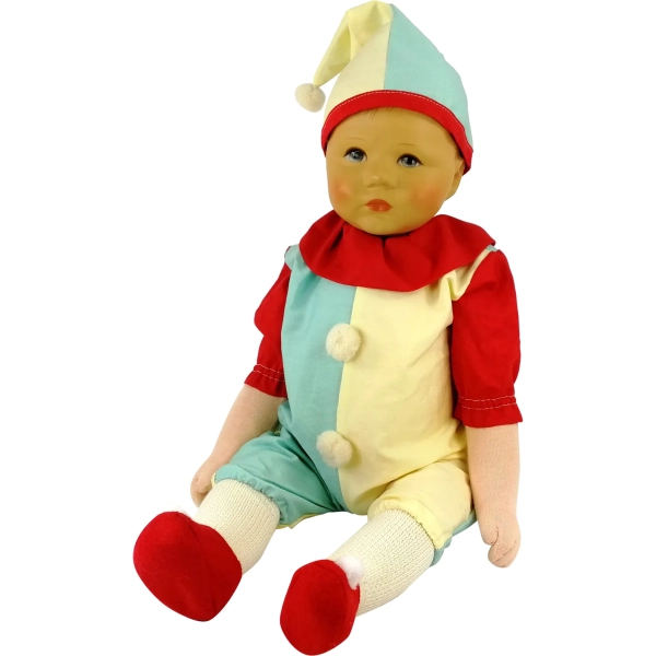Kathe Kruse Baby Doll 1980s vintage 20 inches Du Mein Harlequin