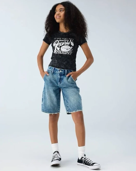 RSQ Girls Jorts - Medium Wash - Size: 7