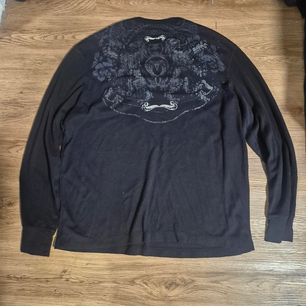 Apt. 9 black long sleeve shirt with cool design,...