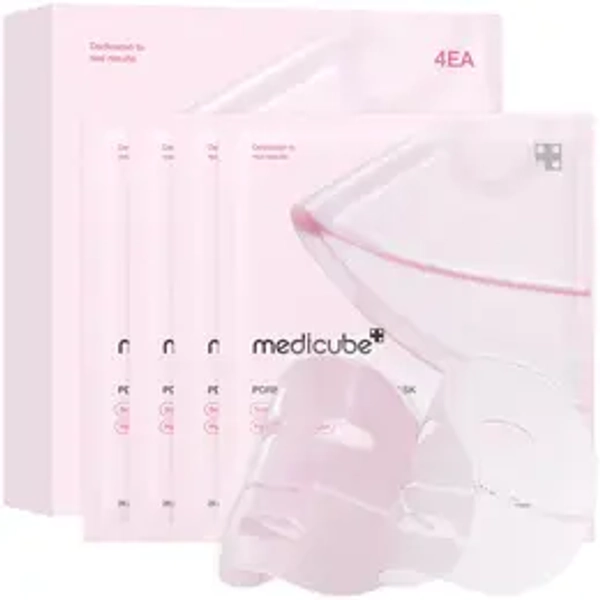 [medicube] PDRN Pink Collagen Gel Mask 4 Sheets Salmon DNA Color Changing Pink Glow Collagen Facial Mask Korean Skincare