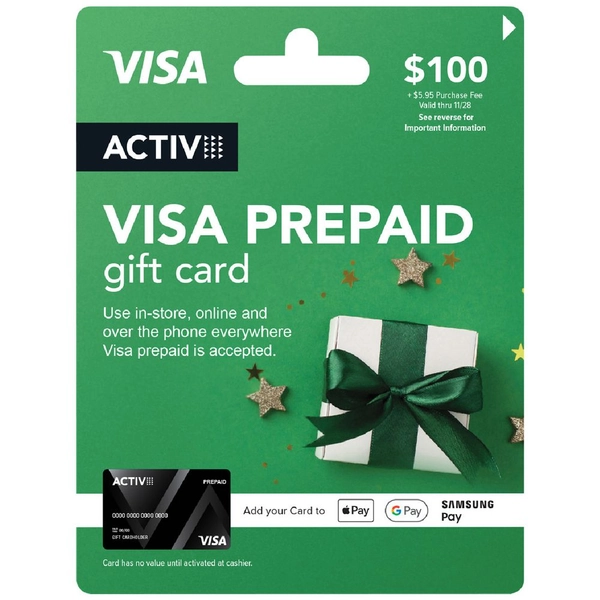 Activ Visa Gift Card $100
