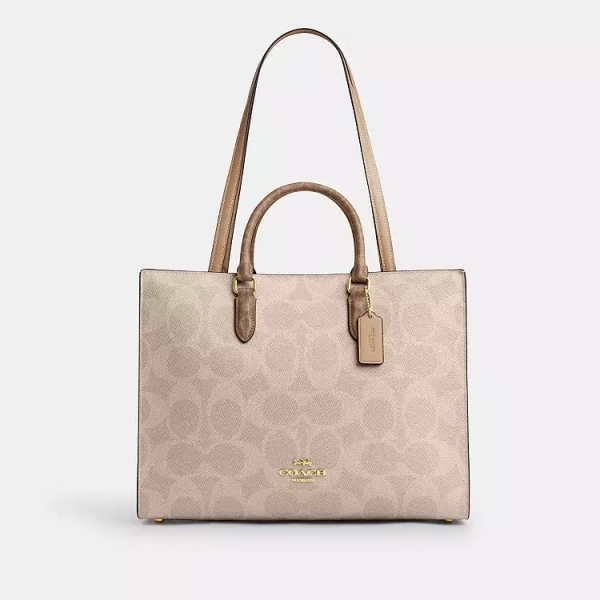 Maggie Tote Bag In Blocked Signature Canvas