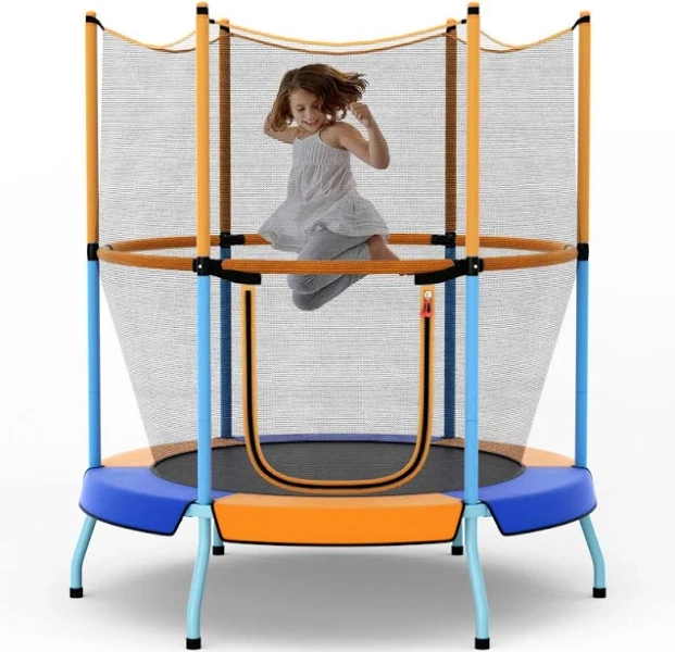 Costway 48 inch Trampoline with Safety Enclosure Net and Curved Metal Legs