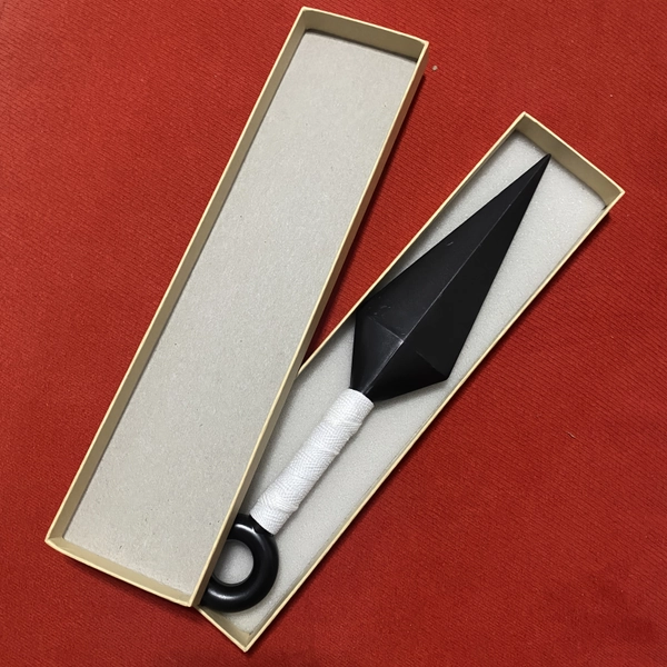 Valentine's Day Ninja Kunai Cosplay Weapon - 9.6" Black and White PVC Dart, Cool Style, Non-Washable, Ideal for Costume or Display, Gift Box Included