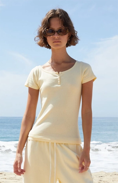 Yellow Zelly Short Sleeve Top