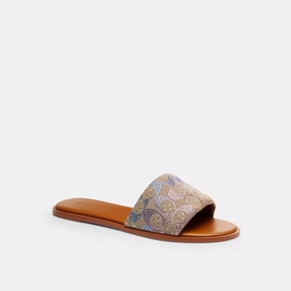 Coach Holly Sandal In Crystal Signature Jacquard