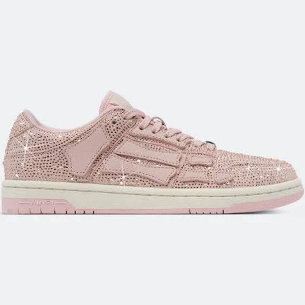 Amiri Skel Crystal Leather Low-Top Sneakers Pink Women's