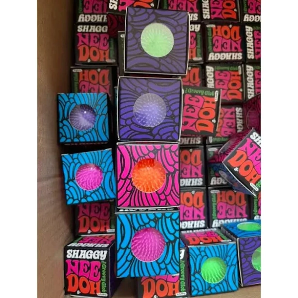 @Needoh Fuzz Ball Stress Teenie 3 Pack Mini Relief Sensory Squishy Fidget Toy Stretchable The Groovy