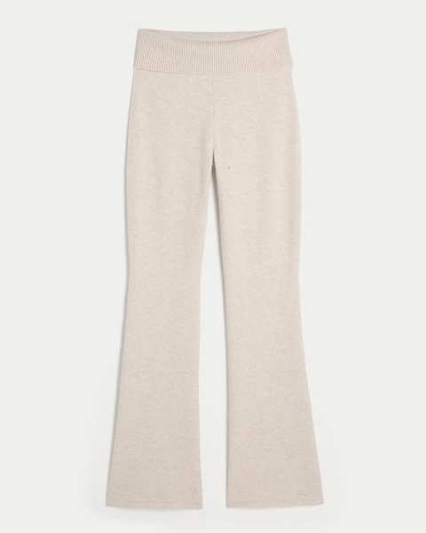 Gilly Hicks Sweater-Knit Foldover Waist Boot Pants
