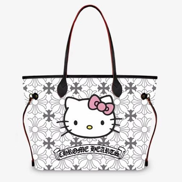 Hello Kitty x Chrome Hearts white tote bag #collab...
