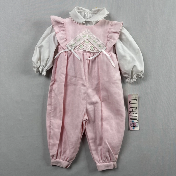 Vintage C.I Castro &amp; Co Corduroy Romper One Piece 3 Months Pink 80’s USA