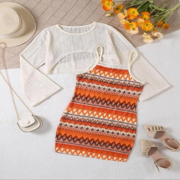 Girl's Casual Fashion Cozy Knitwear Two-Piece Set