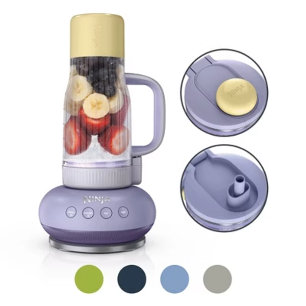 Ninja BlendBoss Tumbler Blender with 26oz Travel Tumbler, Detachable Straw & Chug Spout Lid Lavender DB353TGTPR