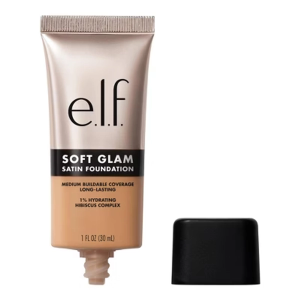 e.l.f. Soft Glam Satin Foundation - 33 Medium Warm - 1 fl oz: Medium Buildable Coverage, Paraben-Free, Vegan, Liquid Form