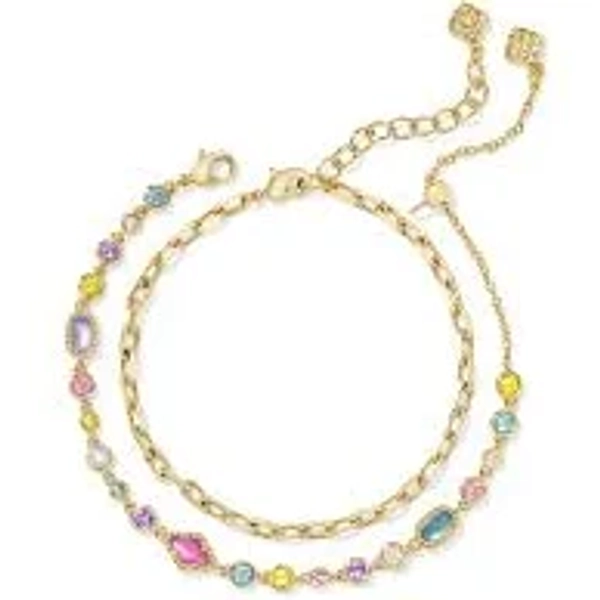 Mini Elisa and Abbie Gold Set of 2 Delicate Chain Bracelets