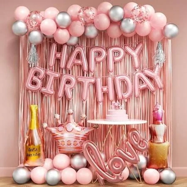 67pcs Pink Birthday Decorations Kit