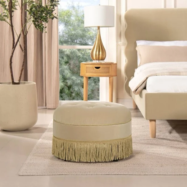 Astoria Grand Neptune Upholstered Ottoman