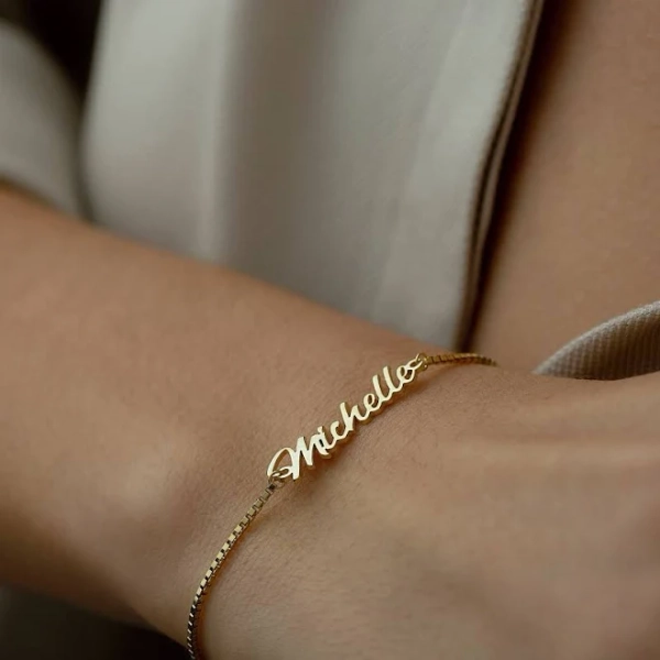 14K Gold Personalized Name Bracelet