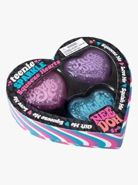 NeeDoh Teenie Sparkle Squeeze Hearts Stressbollar 3-Pack