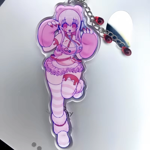 Super Sonico X Gloomy Bear Y2K Anime Vkei Moe Acrylic Keychain Charm Collectible - AliExpress 36