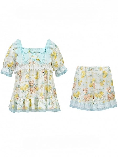 [£47.66]Little Bears Print Sweet Pajama Set