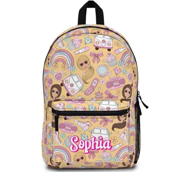 Barbie Backpack for Kids | Personalized School Set Options - Pastel Dream Pink - Standalone Backpack