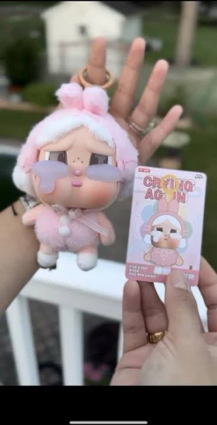 Pop Mart Crybaby Crying Again Seriesvinyl Face Plush Pendant Wholeset