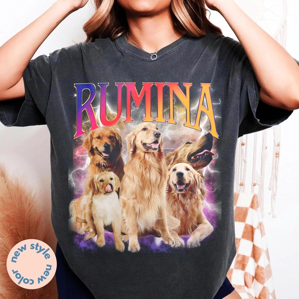 Custom Comfort Colors Dog TShirt, Retro Dog Shirt, Personalized Pet Shirt, 90s shirt, Women Tee