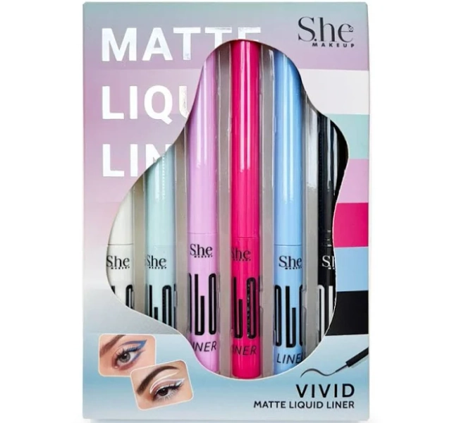 Vivid 6PC matte Liquid Eyeliner Set (1 unit)