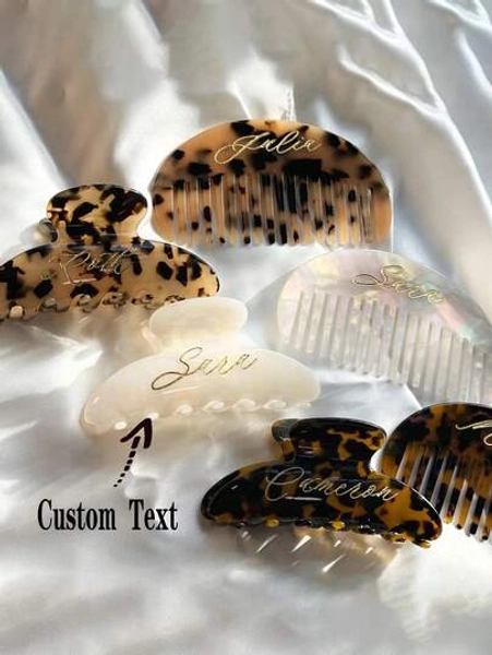 Engraved Name Hair Accessories, Personalized Hairpins, Personalized Bridesmaid Gifts, Wedding Accessories, Bridal Showers, Party, Anniversary Gifts ,Forever Love, Quiet Luxury