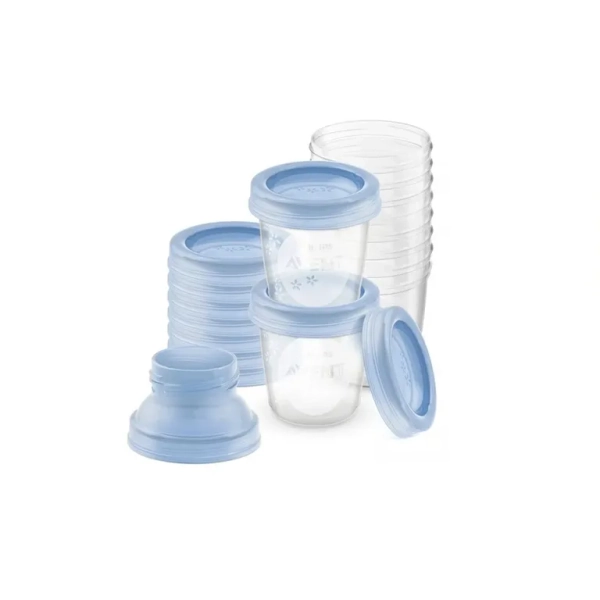 Vasos almacenamiento leche materna 180ml 10 unid. Scf618/10