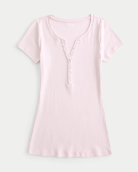 Short-Sleeve Y2K Henley