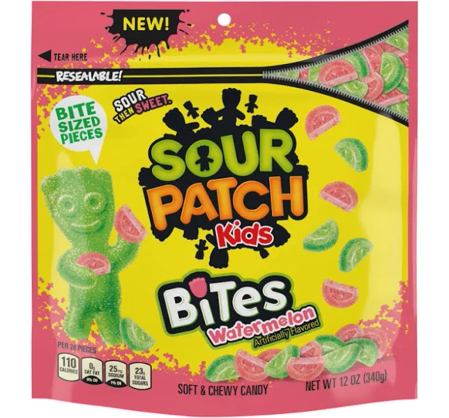 Sour Patch Kids Bites Watermelon Soft & Chewy Candy