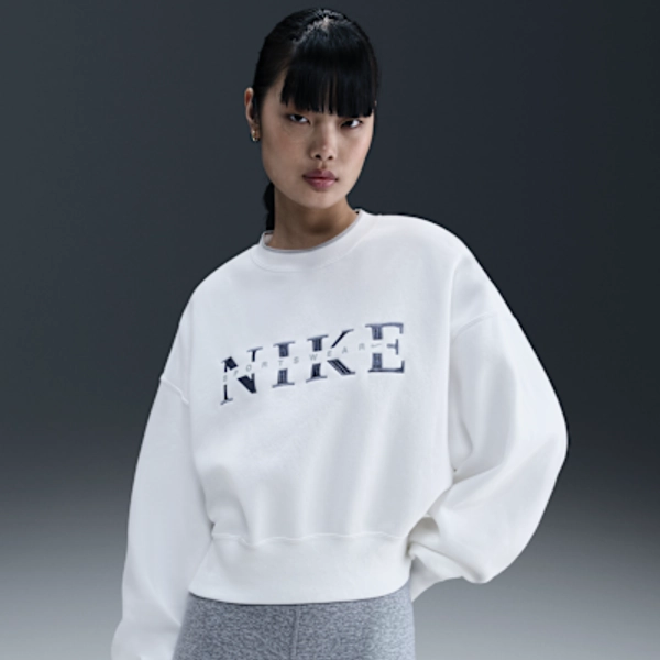 Nike Sportswear Phoenix Fleece Women's Oversized Crew-Neck Sweatshirt - White - Size XS