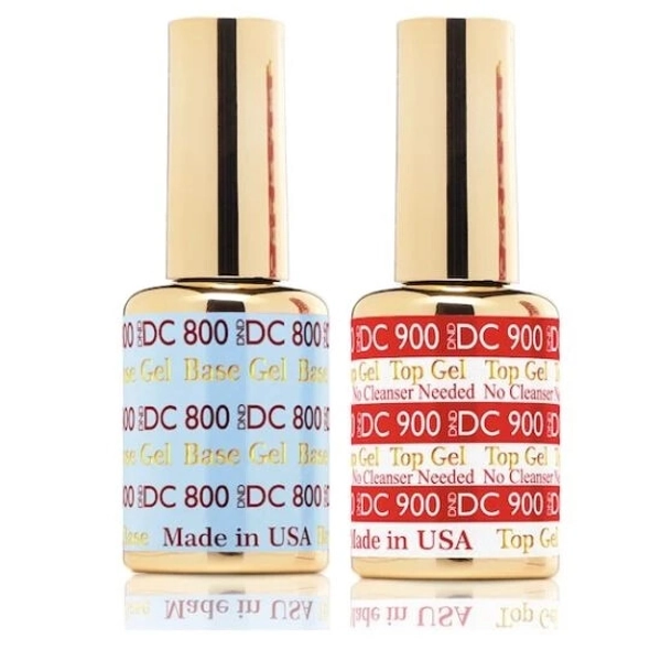 DND DC Duo Top Coat No Cleanse 900 &amp; Base Coat 800 Soak Off Gel Polsh 2024