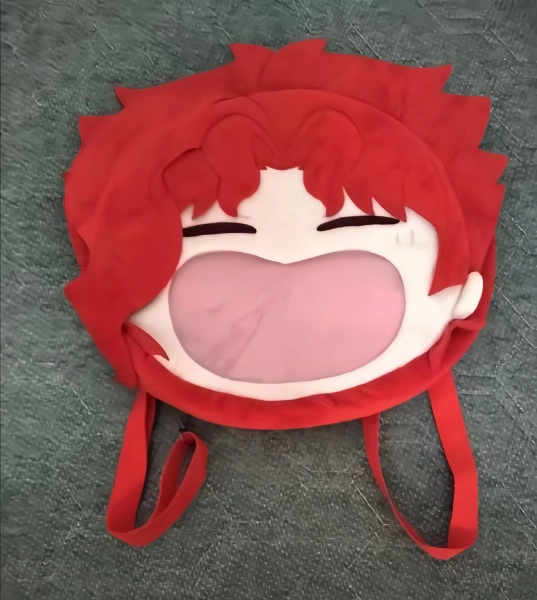 Noriaki Kakyoin Inspired Ita Bag | Red Plush Anime Display Backpack or Crossbody | JoJo Cosplay Gift for Collectors & Fans