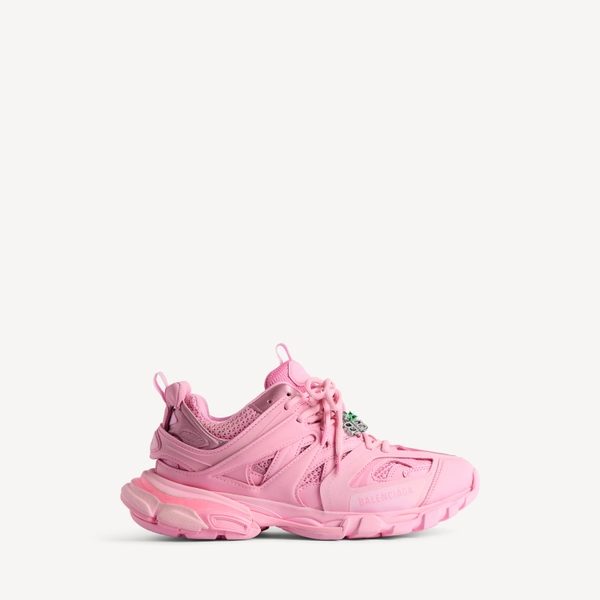 Women's Track Sneaker With Charms in Pink