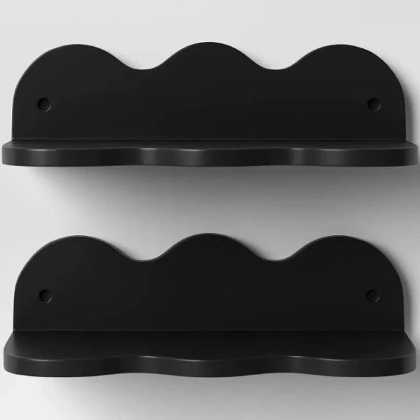 Ebern Designs 12" Wavy Wall Shelf (2pk)