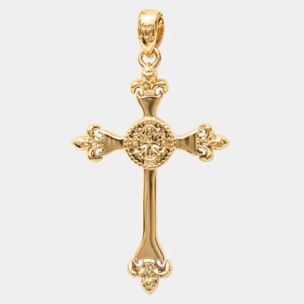 Marcozo White Gold Cross Pendant Necklace